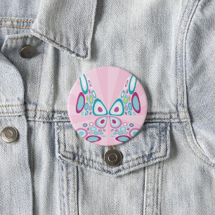 Retro Butterfly Abstract Pop Art 7.5 Cm Round Badge
