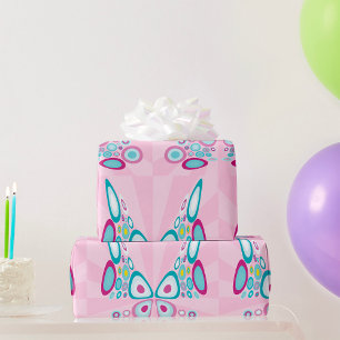 Retro Butterfly Abstract Pop Art  Wrapping Paper