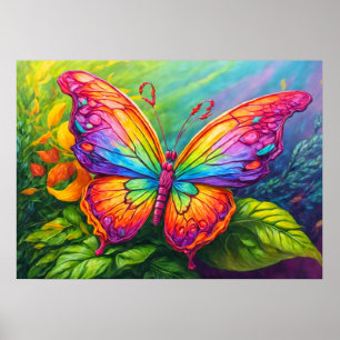 Retro Butterfly Art Illustration Poster
