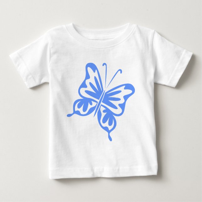 Retro Butterfly - Baby Blue Baby T-Shirt (Front)