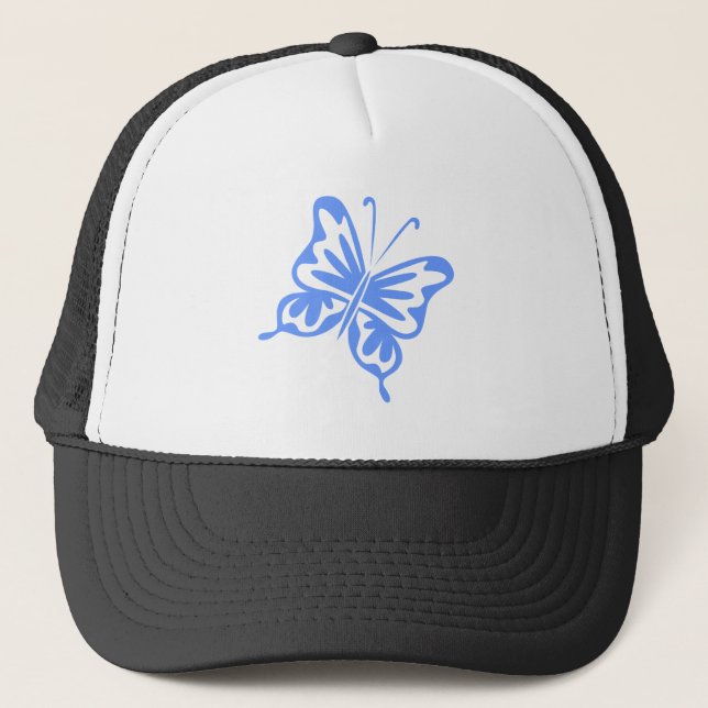 Retro Butterfly - Baby Blue Trucker Hat (Front)