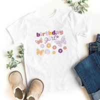 Retro Butterfly Birthday Girl