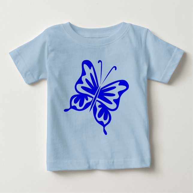 Retro Butterfly - Blue Baby T-Shirt (Front)