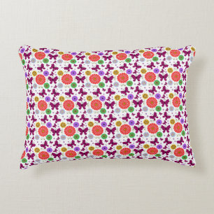 Retro butterfly Floral Pattern Colorul Folk Art Decorative Cushion