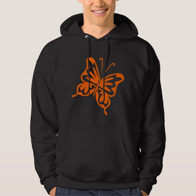 Retro Butterfly - Orange Hoodie (Front)