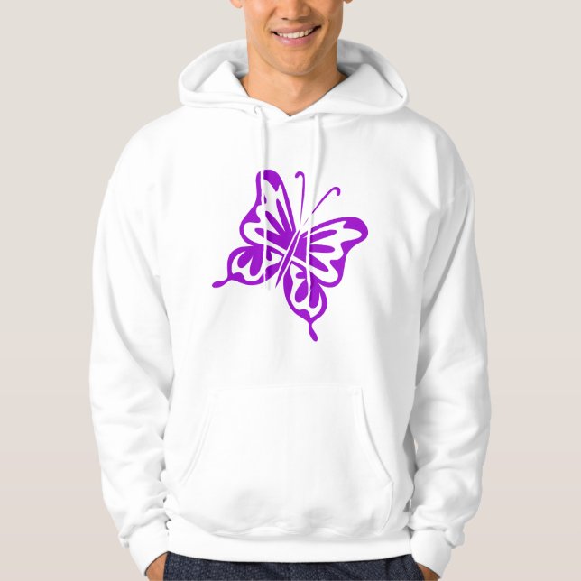 Retro Butterfly - Purple Hoodie (Front)