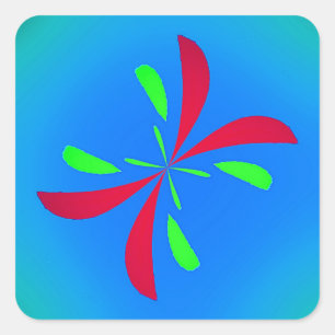 Retro Butterfly Square Sticker