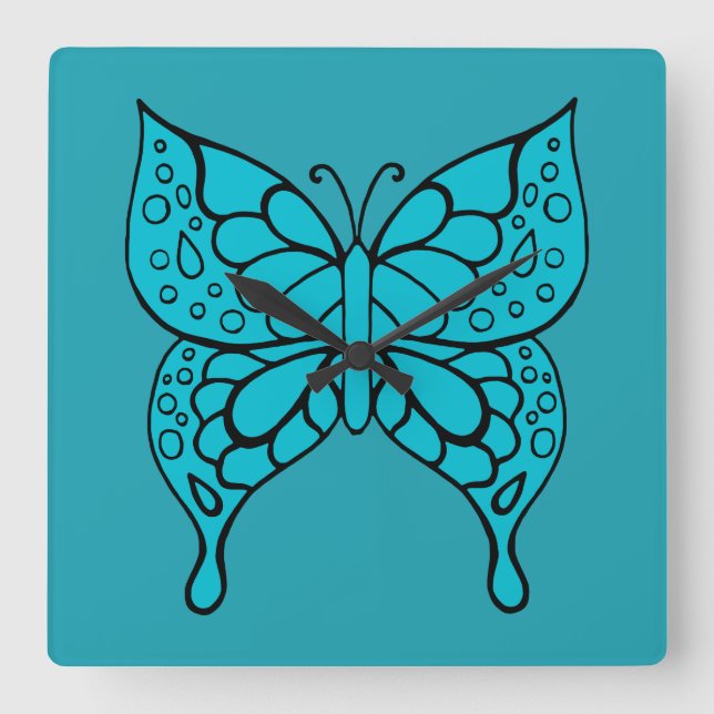 Retro Butterfly Wall Clock  (Front)