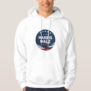 Retro Button Election for Democrats Harris Waltz Hoodie