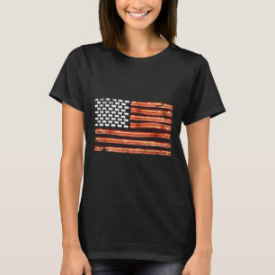 Retro Bycon Usa American Flag Independence Day 4th T-Shirt