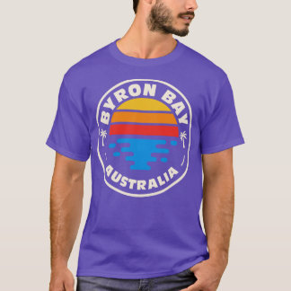Retro Byron Bay Australia Vintage Surfing Beach Em T-Shirt