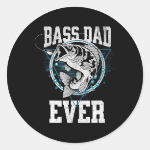 Retro Byss Dad Ever Funny Lover Fishing Daddy Fish Classic Round Sticker