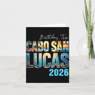 Retro Cabo San Lucas 2026 Birthday Trip Family Card