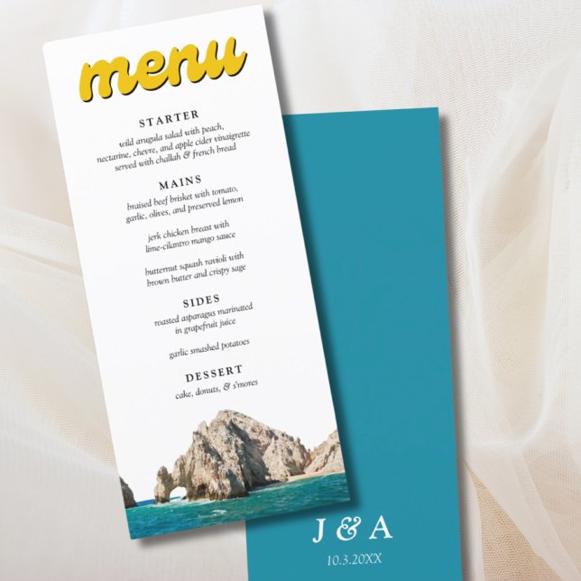 Retro Cabo Wedding Reception Dinner Menu (Retro Cabo Wedding Reception Dinner Menu
)