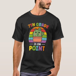 Retro Cactus 7th Grade On Point Back To School Pre T-Shirt