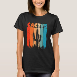 Retro Cactus Silhouette Succulent Plant Lover Gard T-Shirt