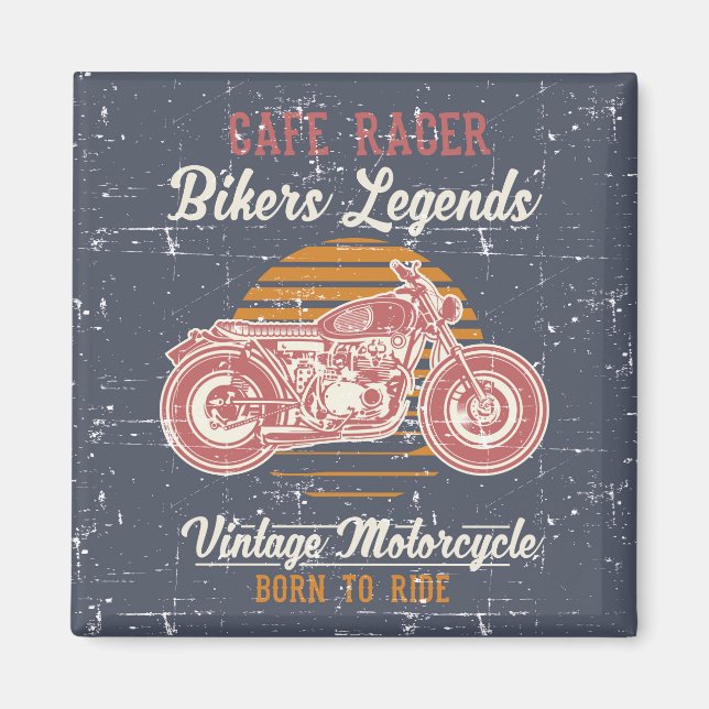 Retro Cafe Racer Magnet (Front)