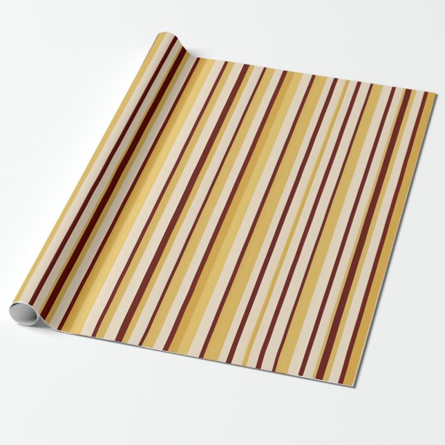Retro Café Stripe Wrap Wrapping Paper (Unrolled)