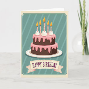 Retro Cake Birthday Card