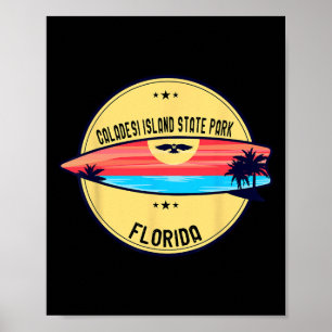 Retro Caladesi Island State Park Florida Beach Sur Poster