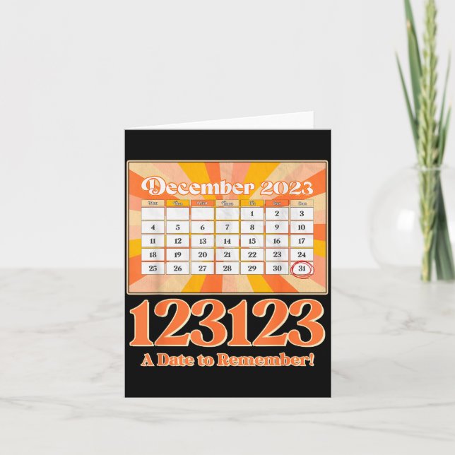 Retro Calendar_ Remember New Year's Eve 2023-24  Card (Front)