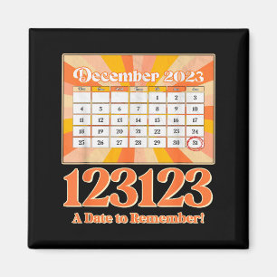 Retro Calendar_ Remember New Year's Eve 2023-24  Magnet