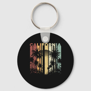 Retro Cali Summer Vacation Surfing Palm Trees Cali Key Ring