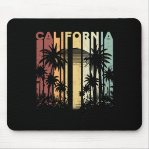 Retro Cali Summer Vacation Surfing Palm Trees Cali Mouse Pad