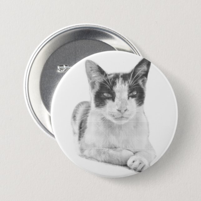 Retro Calico Halftone 7.5 Cm Round Badge (Front & Back)