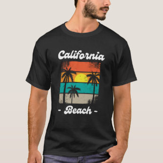 Retro California Beach Sunset Art T-Shirt