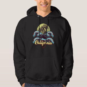 Retro California Dreaming Vintage Sunset Waves Wes Hoodie
