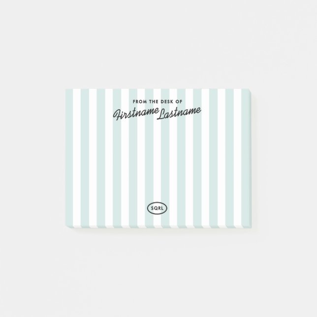 Retro California Hotel Striped Memo Post-it Notes (Front)