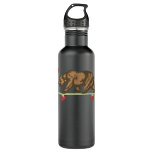 Retro California Skateboard Bear Skating Skate Sta 710 Ml Water Bottle