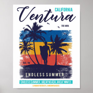 Retro California Ventura Beach Shirt - 70s 80s Ven Poster