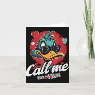 Retro Call Me Valentines Duck Hunting Lover Women Card