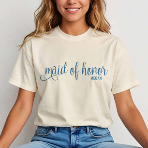 Retro calligraphy Royal on Natural Maid of Honour T-Shirt