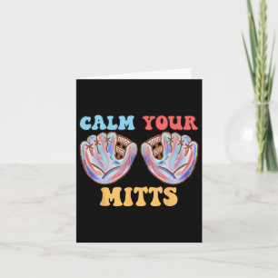 Retro Calm Your Mitts Baseball Mum Mother's Day Fu Card