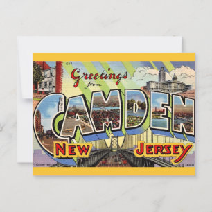 Retro Camden NJ Greeting Postcard