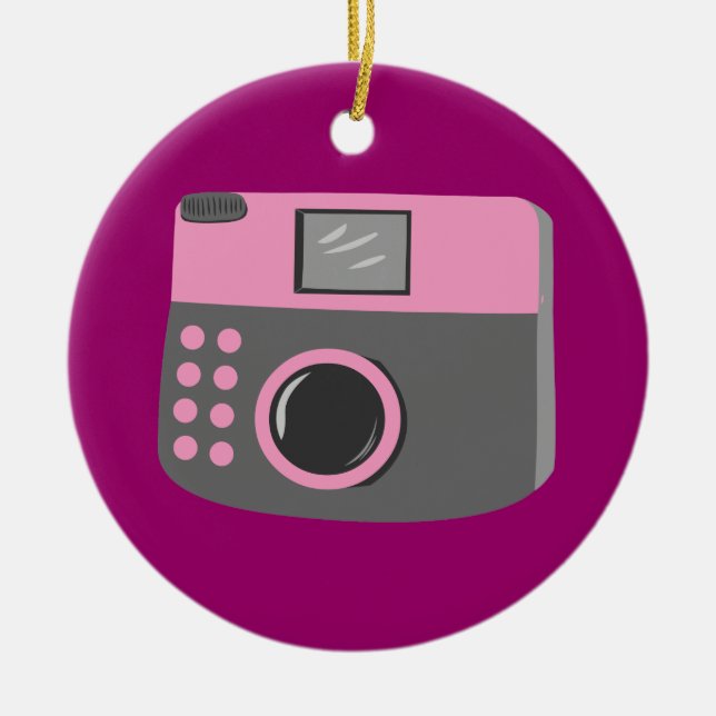 Retro Camera Ceramic Ornament (Front)