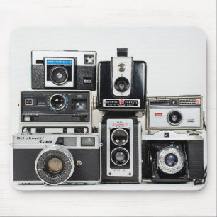 retro camera collection mouse pad