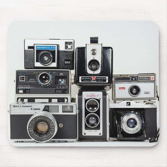 retro camera collection mouse pad (Front)
