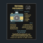 Retro Camera Icon, Photographer, Photography Hire Flyer<br><div class="desc">Retro Camera Icon,  Photographer,  Photography Hire Advertising Flyers By The Business Card Store.</div>