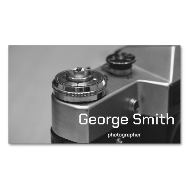 Retro camera 	Magnetic business card (Front)