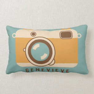 Retro Camera Personalised Throw Pillow
