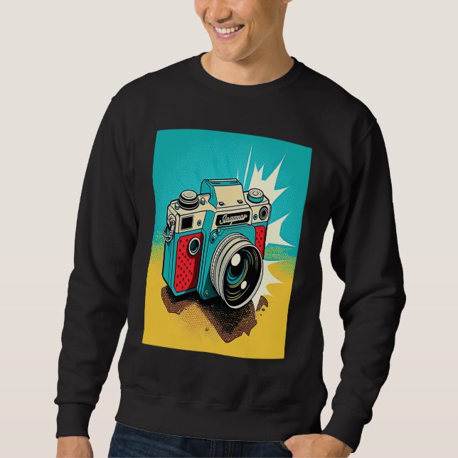 Retro Camera  Pop Style Photographer Mom  2 Sweatshirt (Front)
