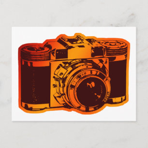retro camera postcard