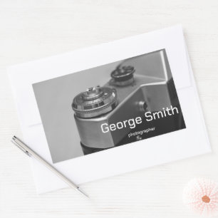 Retro camera rectangular sticker
