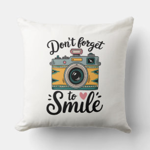 Retro Camera Smile Cushion