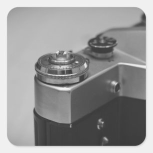 Retro camera square sticker