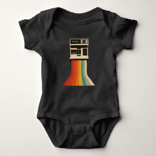 Retro Camera with Rainbow Print Baby Bodysuit